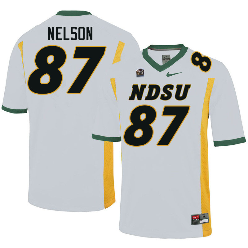 North Dakota State Bison #87 Noah Nelson College Football Jerseys Stitched-White